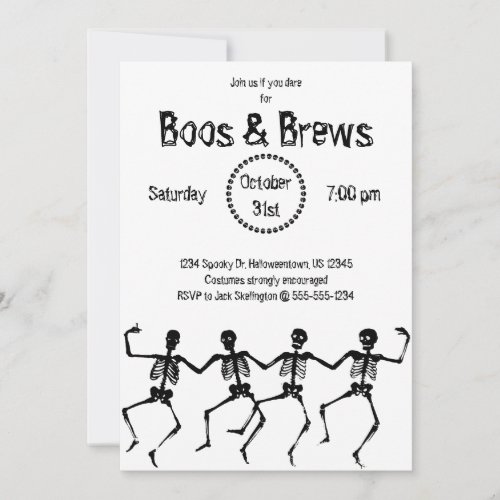 Halloween Party Invitation _ Boos and Brews