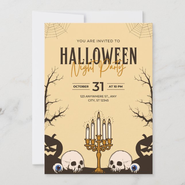 Halloween Party invitation cards (Front)
