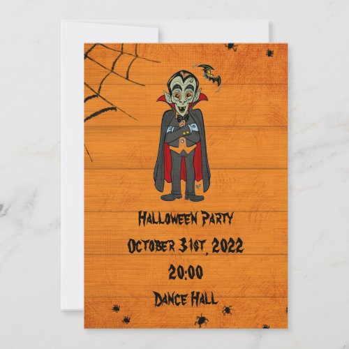 Halloween party invitation Dracula fun
