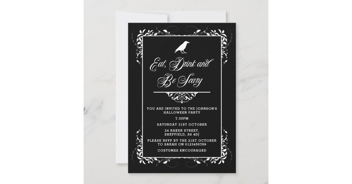 Halloween party invitation - elegant adult invite | Zazzle