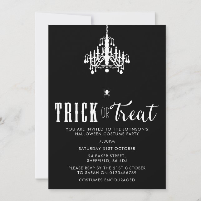Halloween party invitation - elegant adult invite (Front)