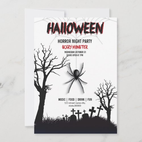 Halloween Party Invitation flyer Template