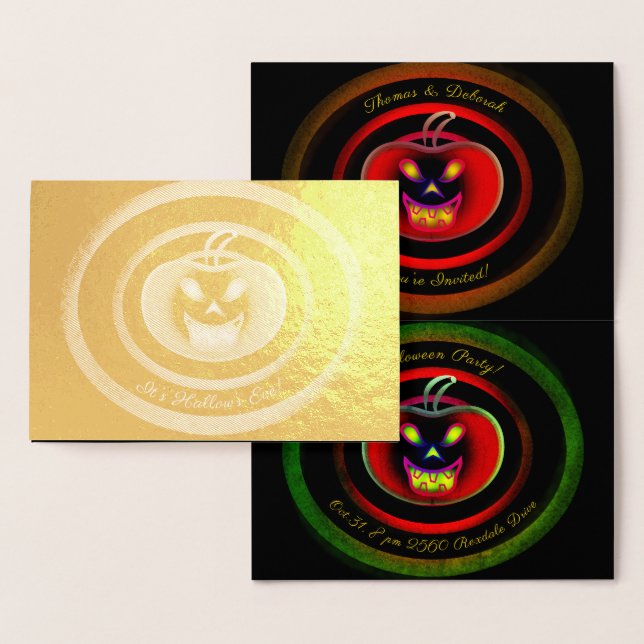 Halloween Party Invitation Foil Card (Display)