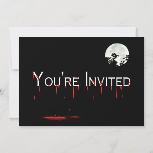 Halloween Party Invitation _ Full Moon _ Bloody