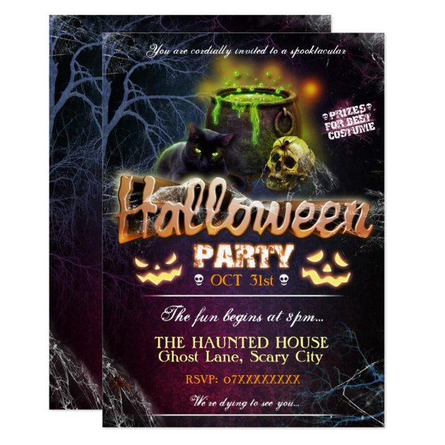 Halloween Party Invitation Fully Customisable