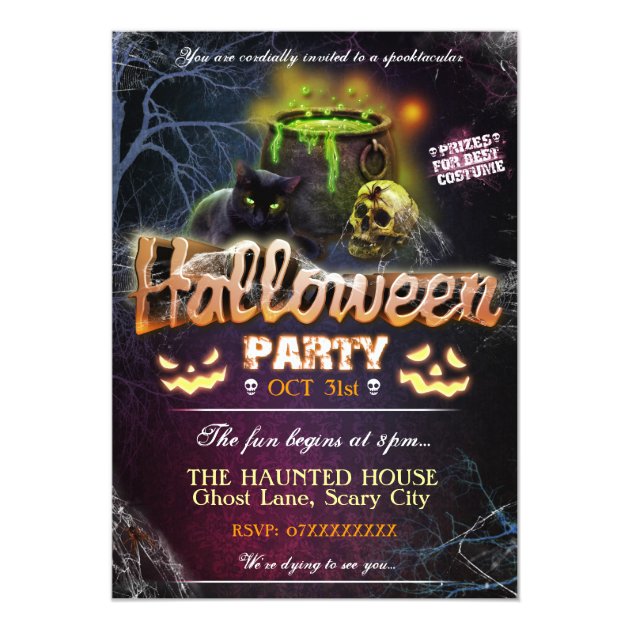 Halloween Party Invitation Fully Customisable