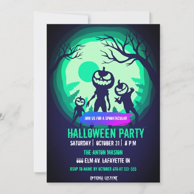 Halloween party invitation fully customizable (Front)
