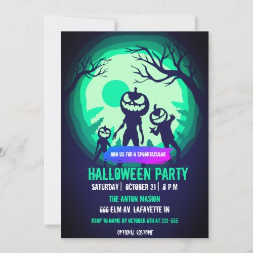 Halloween party invitation fully customizable