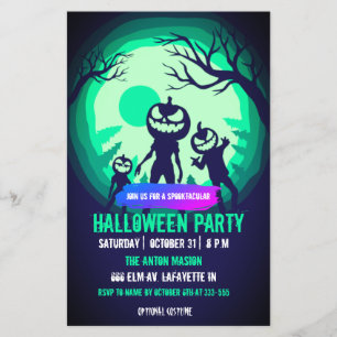 Halloween party invitation fully customizable flyer