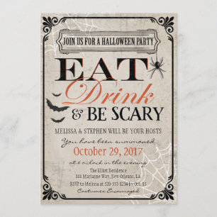 Halloween Party Invitation, Halloween Birthday Invitation