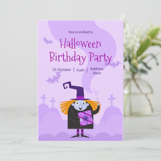 Halloween Party Invitation, Halloween Birthday  Invitation (Standing Front)