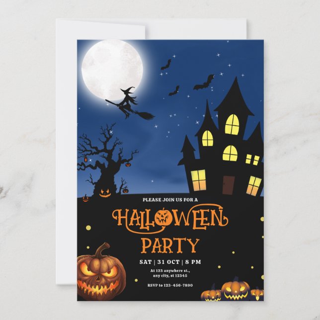 Halloween Party invitation, Halloween Costume Part Invitation (Front)