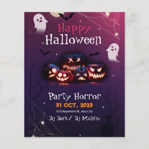 Halloween Party Invitation, Horror Party Halloween Flyer
