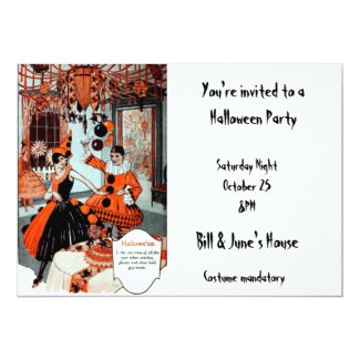 Halloween Party Invitation in Orange and Black