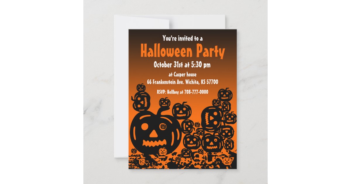 Halloween Party Invitation Jack O Lantern 5 | Zazzle