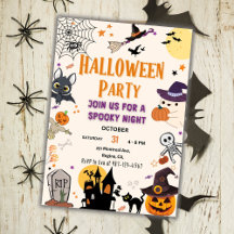 Halloween Party Invitation Kids Spooky Night Party