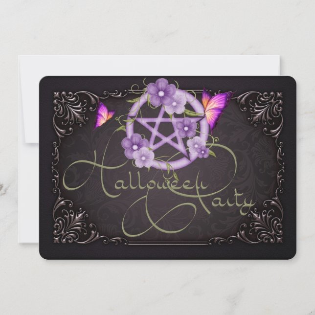 Halloween Party Invitation Pentagram 1 (Front)