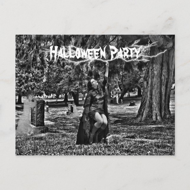 Halloween party invitation postcard (Front)