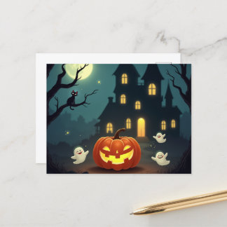 Halloween Party Invitation Postcard