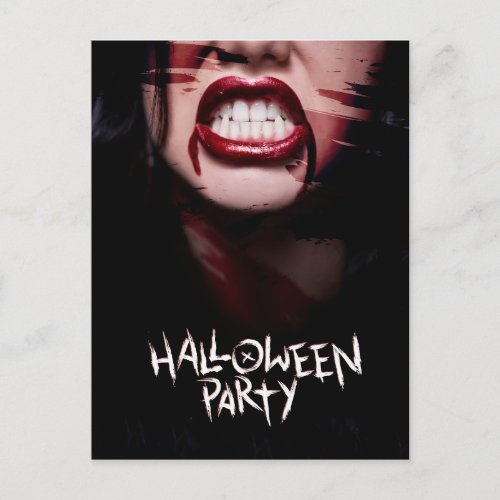 Halloween party invitation postcard