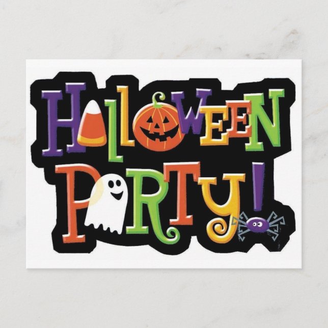 Halloween Party Invitation Postcard (Front)
