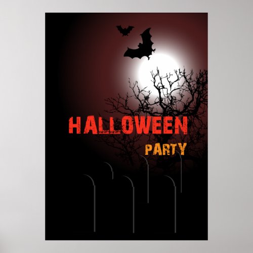 Halloween party invitation poster