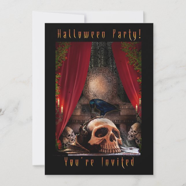 Halloween Party Invitation - Ravens Den (Front)