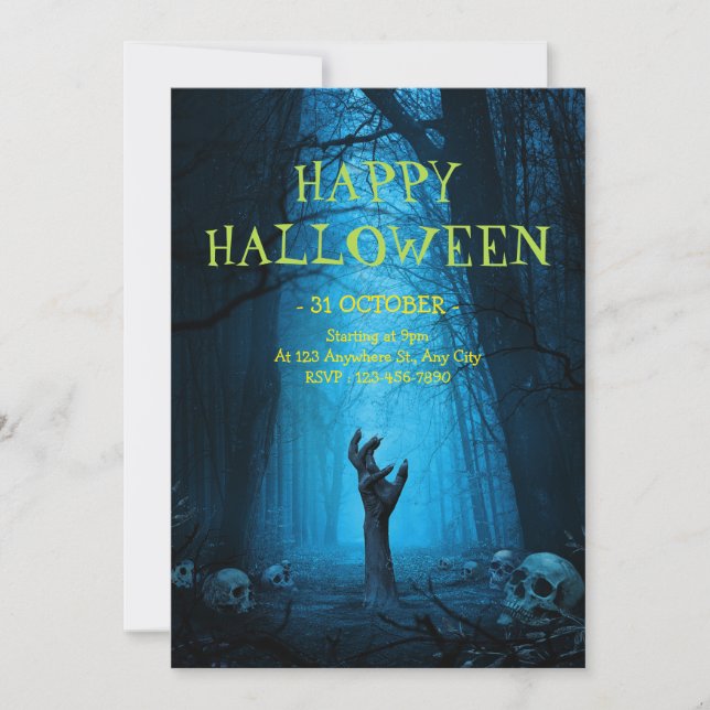 Halloween Party Invitation, Spooky Night Party Invitation (Front)