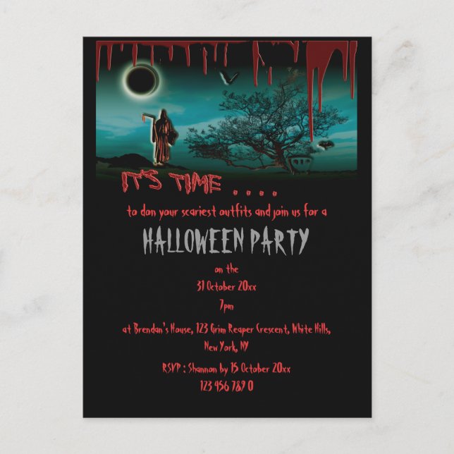 Halloween Party invitation template - customize (Front)
