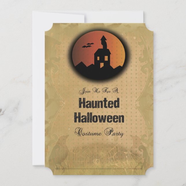 Halloween Party Invitation, Vintage, Ephemera Invitation (Front)