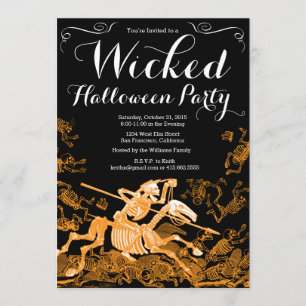 Halloween Party Invitation: Vintage Skeleton Invitation