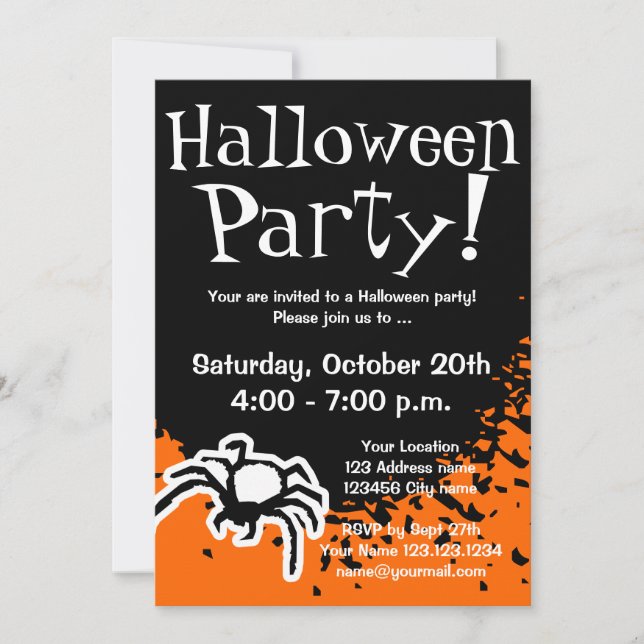 Halloween party invitations | Custom invites (Front)