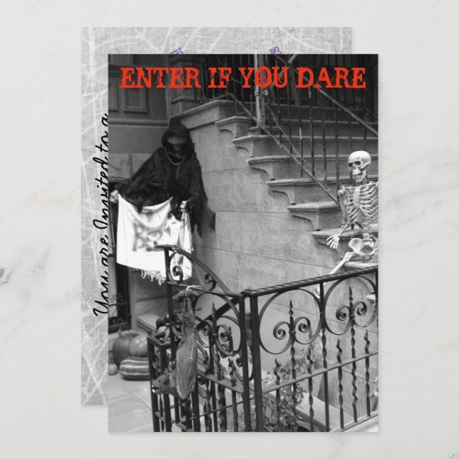 Halloween Party Invitations Haunted Mansion (Front/Back)