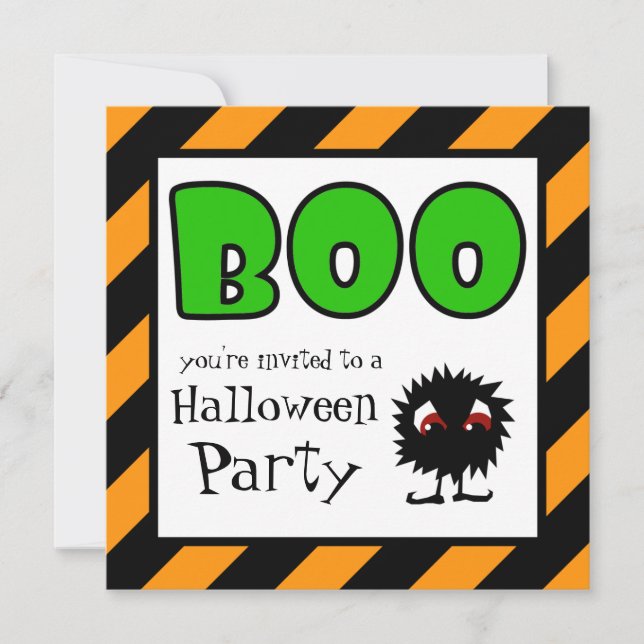 Halloween Party Invitations Little Meanie BOO (Front)