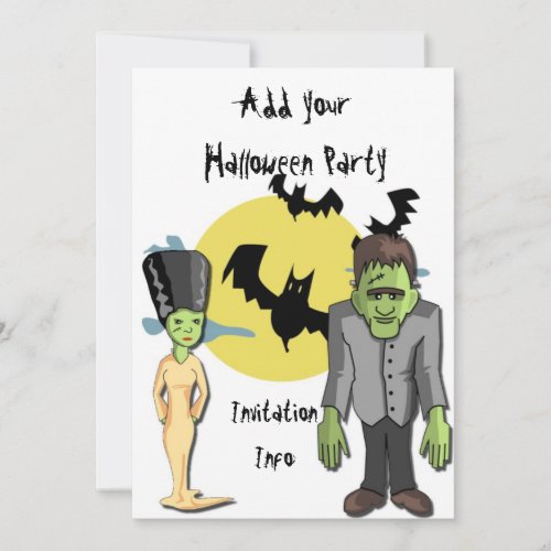 Halloween Party Invitations Monster Frankenstein