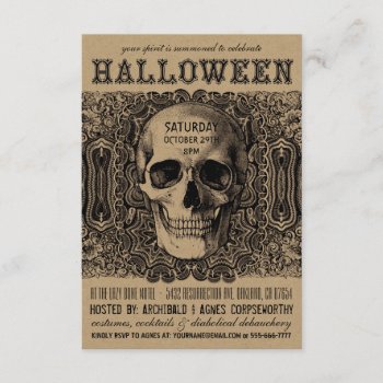 Halloween Party Invitations - Steampunk Kraft by Anything_Goes at Zazzle