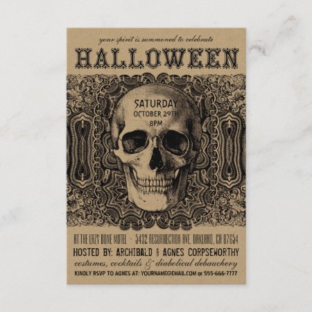 Halloween Party Invitations - Steampunk Kraft