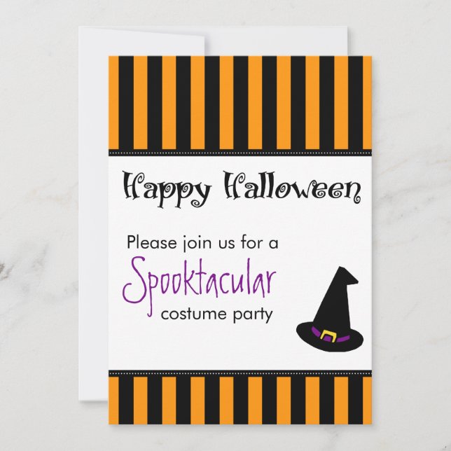 Halloween Party Invitations Witches Hat (Front)