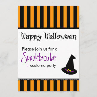 Halloween Party Invitations Witches Hat