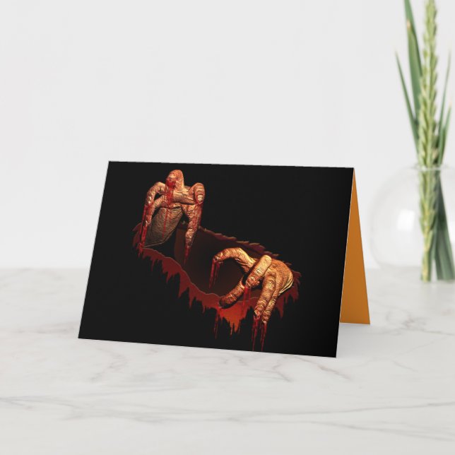 Halloween Party Invitations Zombie Horror Cards (Front)