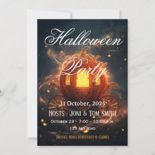 Halloween Party Invite   Elegant Pumpkin Card