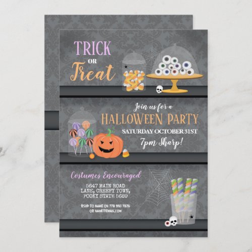 Halloween Party Invite Monster Bash Eyeballs Trick