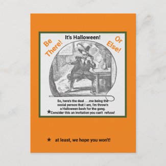 Halloween Party Invite/Scary Skeleton in Suit Post