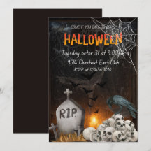Halloween Party Invite, Spooky Ghost Party Invite,