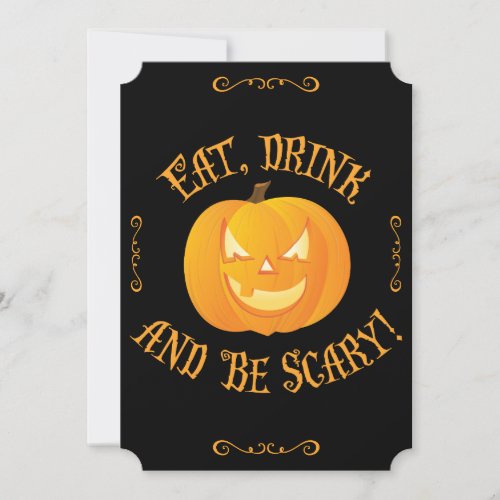 Halloween Party Invites Eat Drink Be Scary Ticket