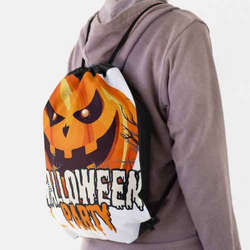 Halloween Party – Jack-o’-Lantern Design Drawstring Bag
