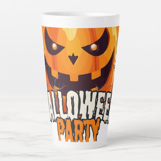 Halloween Party – Jack-o’-Lantern Design Latte Mug (Front)