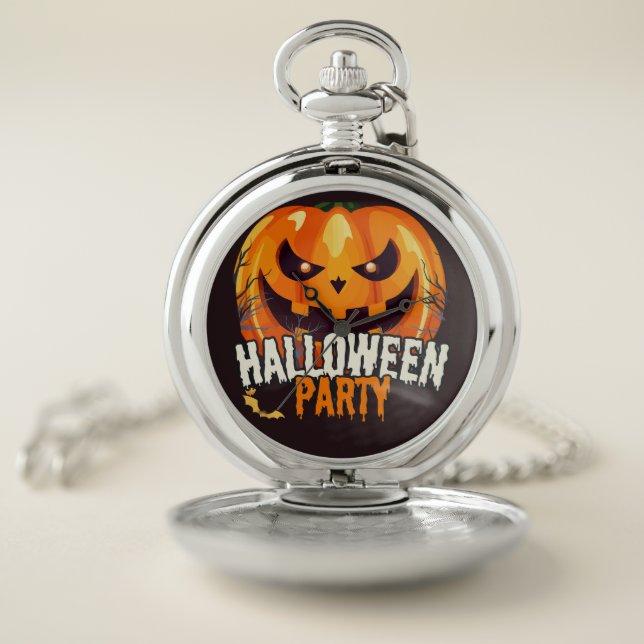 Halloween Party – Jack-o’-Lantern Design Pocket Watch (Inside)