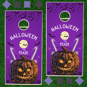 Halloween Party Jack-O'-Lantern Face Bat Spooky Cornhole Set