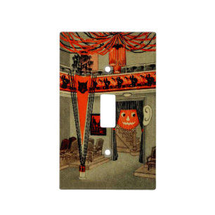 Halloween Party Jack O Lantern Pumpkin Black Cat Light Switch Cover